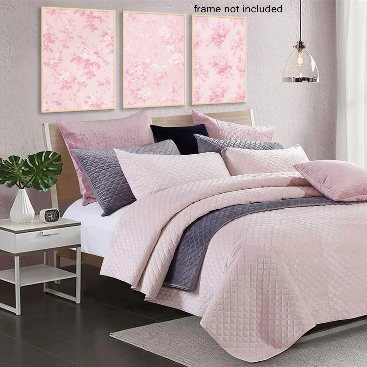 LYPHNX Pink Chinoiserie Flower Poster Wall Art light Pink Love Shack Fancy Canvas Decor Paintings Set of 3 Blush Pink Painting Pictures Home Decor for bedroom Living room Bathroom 16"x24" Unframed