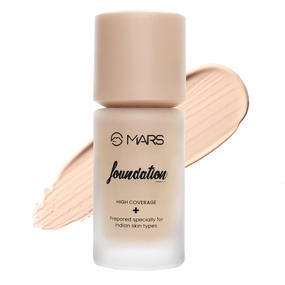 MA-RS SP/F55 PA     High Coverage All Skin Type Matte Liquid Foundation | Blemish Free & Blendable Foundation for Makeup (40ml) (SHADE-01)