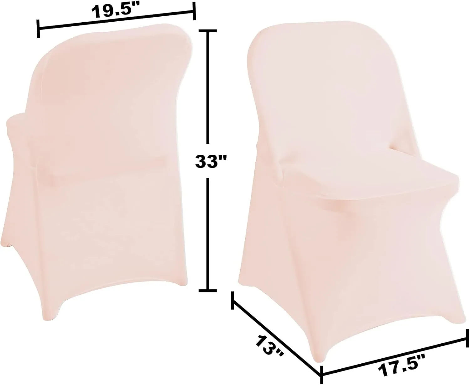 magalo 20 Pack Blush Pink Spandex Folding Waterproof Chair Cover, Stretch Chair Cover Protector for Wedding, Party, Dining Banquet and Other Special Events