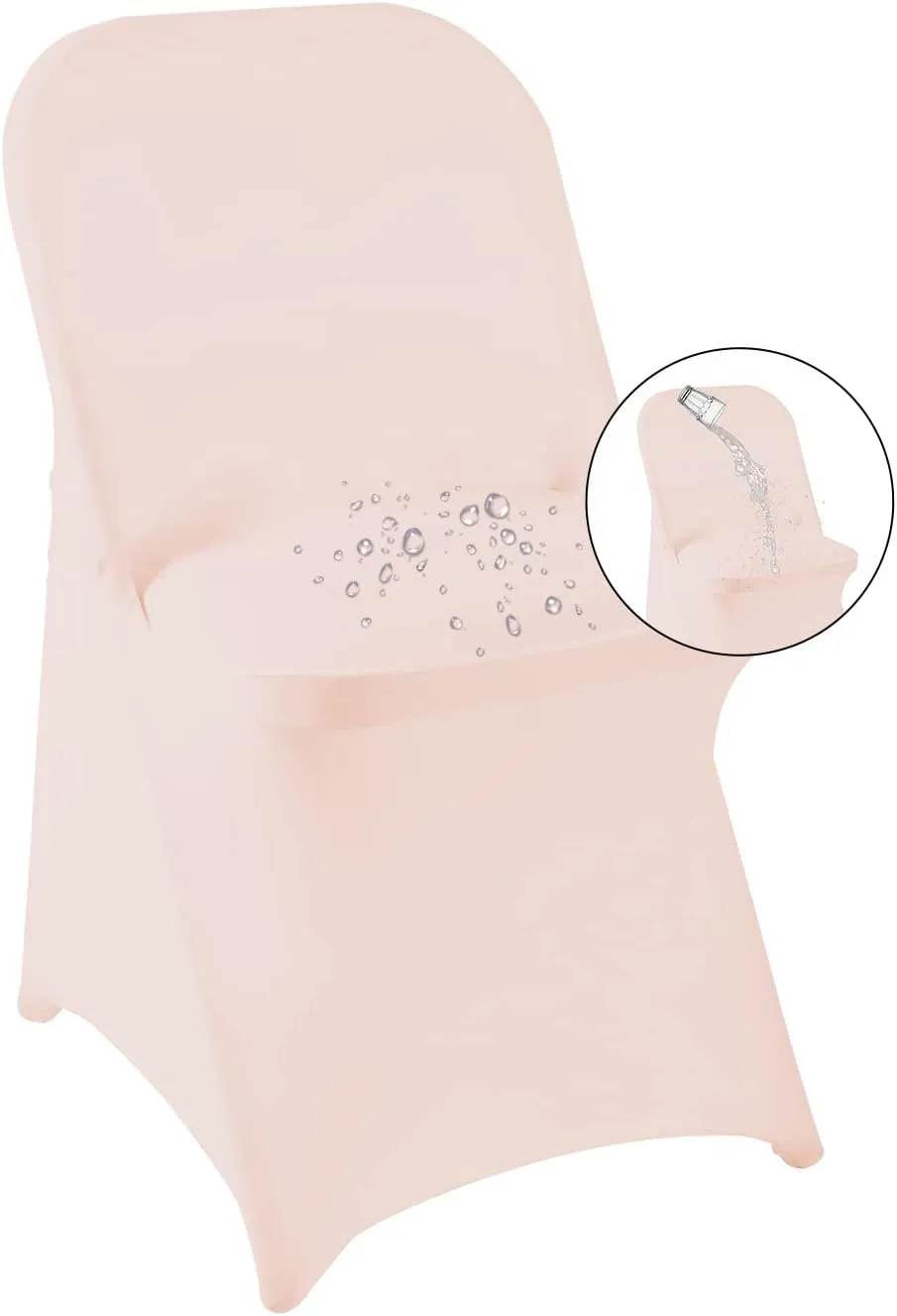 magalo 20 Pack Blush Pink Spandex Folding Waterproof Chair Cover, Stretch Chair Cover Protector for Wedding, Party, Dining Banquet and Other Special Events
