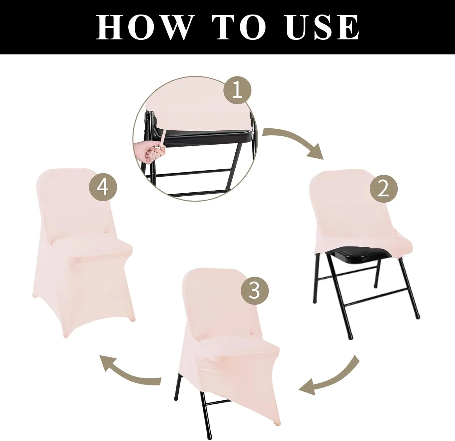 magalo 20 Pack Blush Pink Spandex Folding Waterproof Chair Cover, Stretch Chair Cover Protector for Wedding, Party, Dining Banquet and Other Special Events