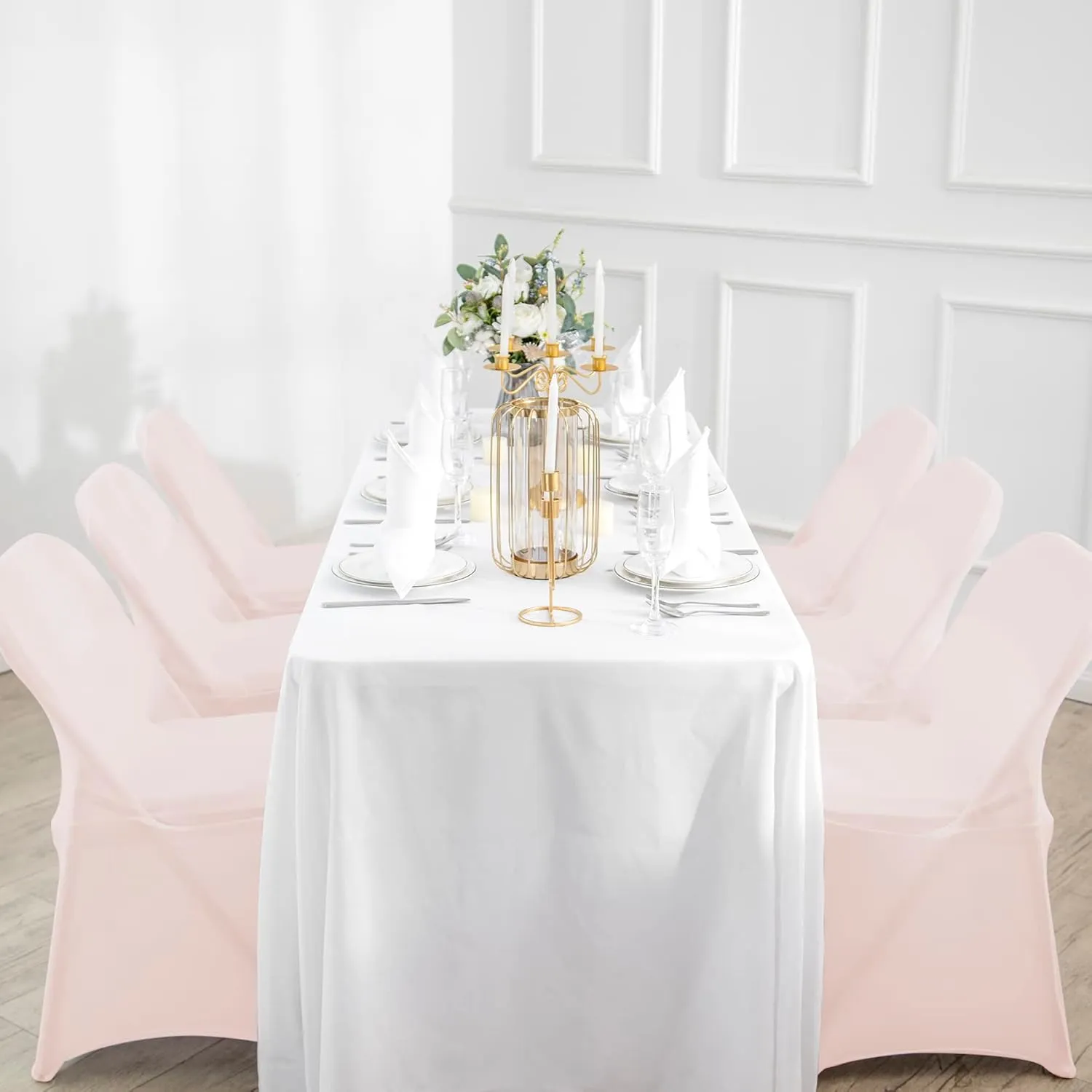 magalo 20 Pack Blush Pink Spandex Folding Waterproof Chair Cover, Stretch Chair Cover Protector for Wedding, Party, Dining Banquet and Other Special Events