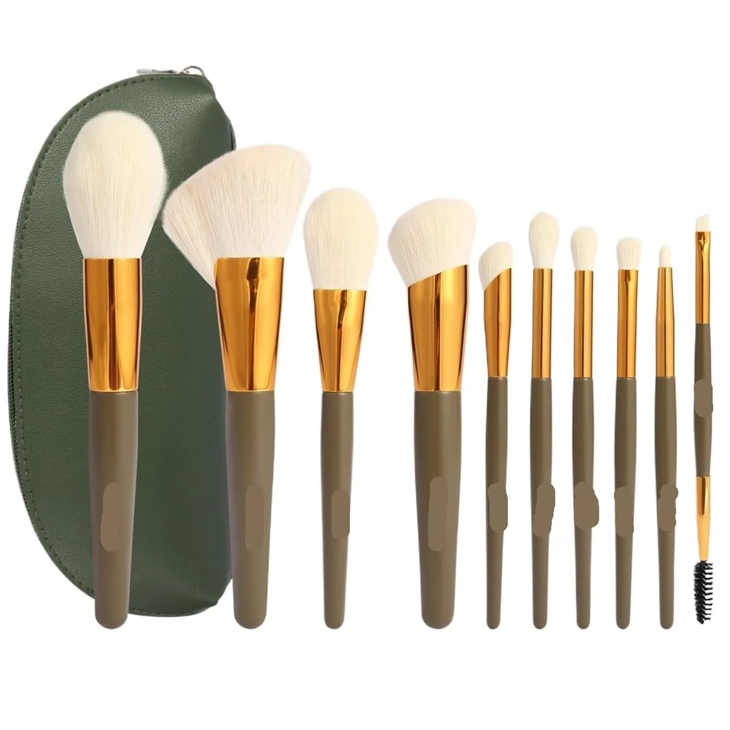Makeup Brush Set Makeup Brushes 10pc, Makeup Brush Set Foundation Bronzer Contour Eyeshadow Blush Concealer Make Up Brushes Quality Makeup Tool(Green)