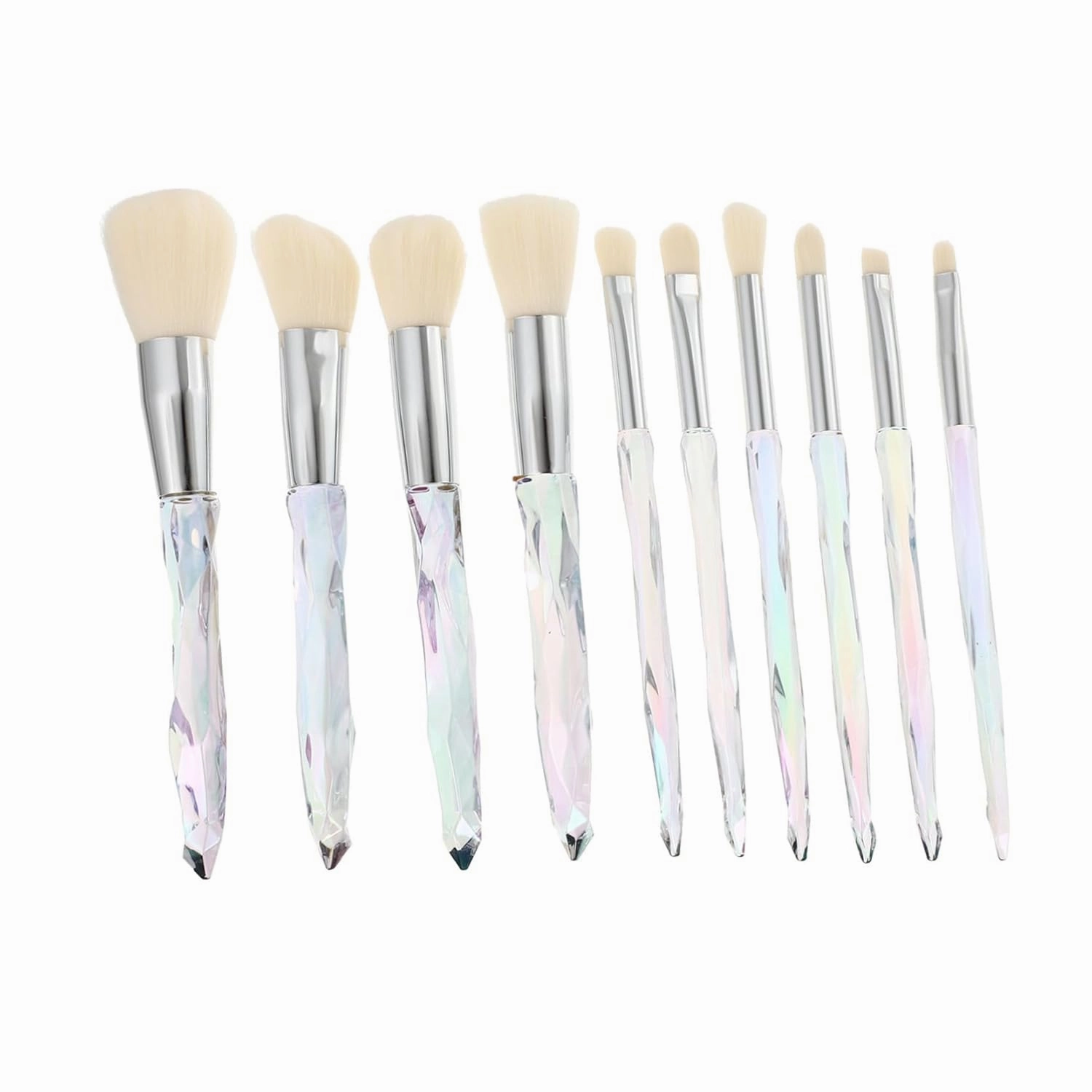 Makeup Brush Set Set of Crystal Handle Brushes for Foundation Blush Eye and Face for Women