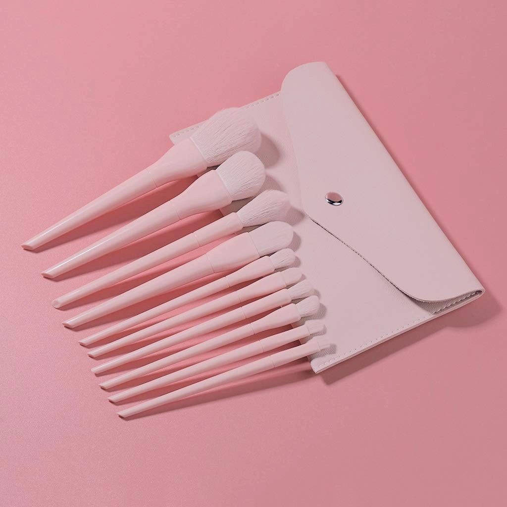 Makeup Brush Ten Packs Of Makeup Brushes, Foundation, Eyeshadow and Blush Brushes, Pink Multifunctional Beauty Tools