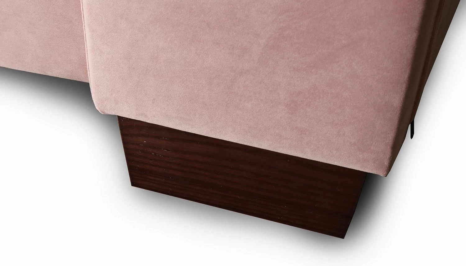 Manhattan Comfort Parlay Full Size Bed Frame with Headboard Upholstered in Soft Velvet, Minimalist Mid Century Modern Design, Solid Wood Construction, No Box Spring Needed, Slats Included, Blush Pink