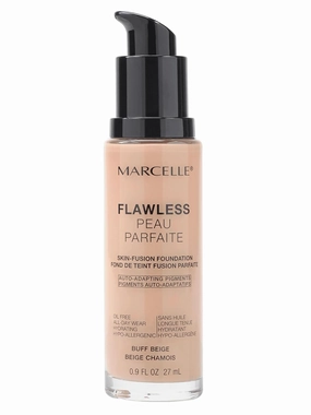 Marcelle Flawless Foundation, Buff Beige, Hypoallergenic and Fragrance-Free, 0.91 fl oz