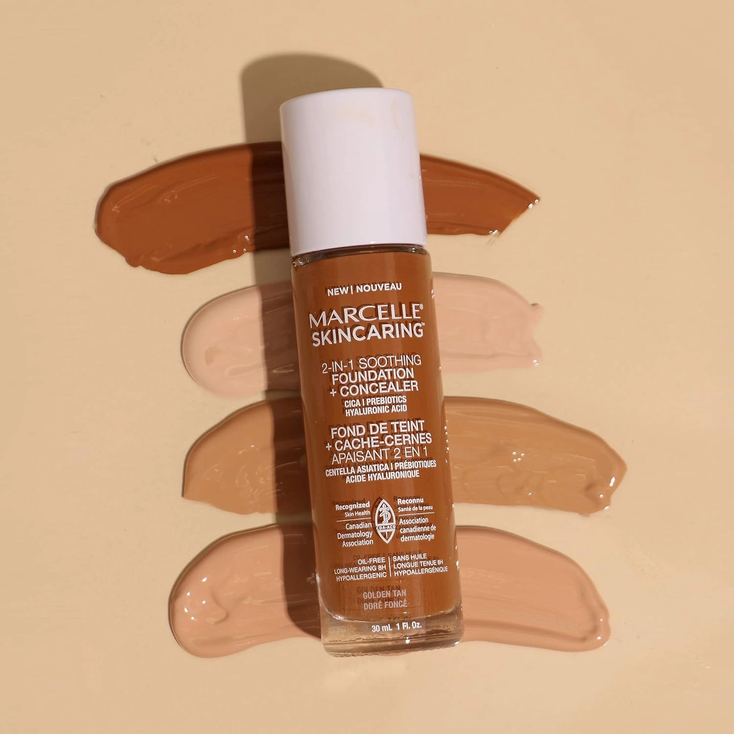 Marcelle Skincaring 2-in-1 Soothing Foundation   Concealer, Buff Beige, 30 mL