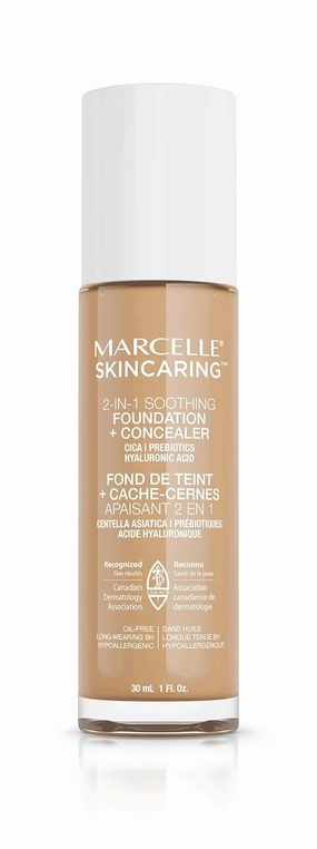 Marcelle Skincaring 2-in-1 Soothing Foundation   Concealer, Buff Beige, 30 mL
