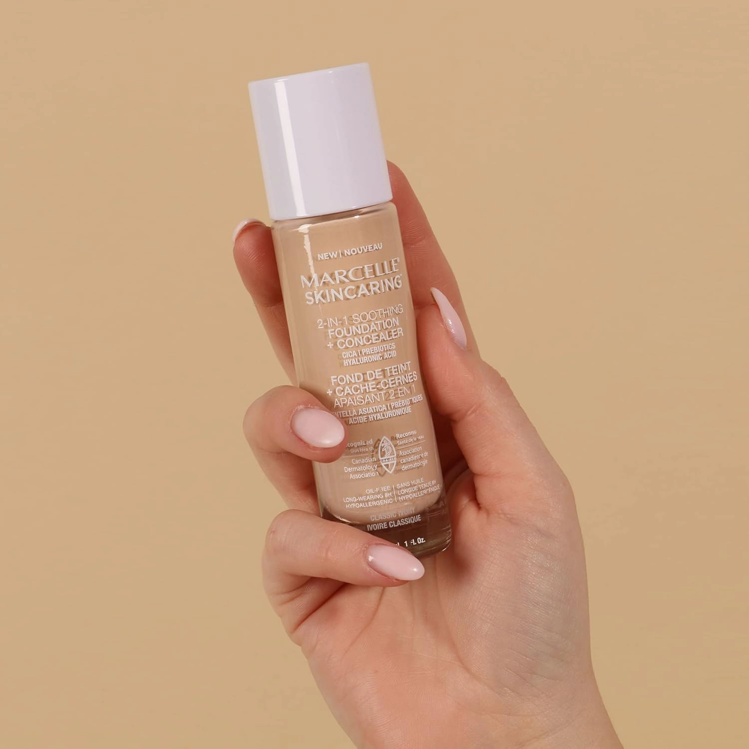 Marcelle Skincaring 2-in-1 Soothing Foundation   Concealer, Buff Beige, 30 mL