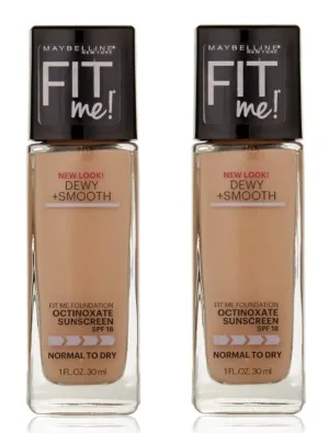 Maybelline New York Fit Me! Foundation, Classic Ivory [120], 1 oz (Pack of 2)