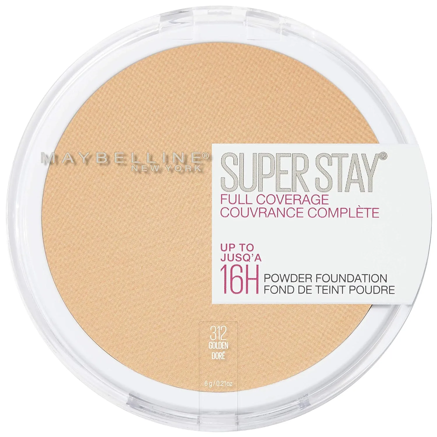 Maybelline Super Stay Full Coverage Powder Foundation Makeup, Up to 16 Hour Wear, Soft, Creamy Matte Foundation, Golden, 1 Count