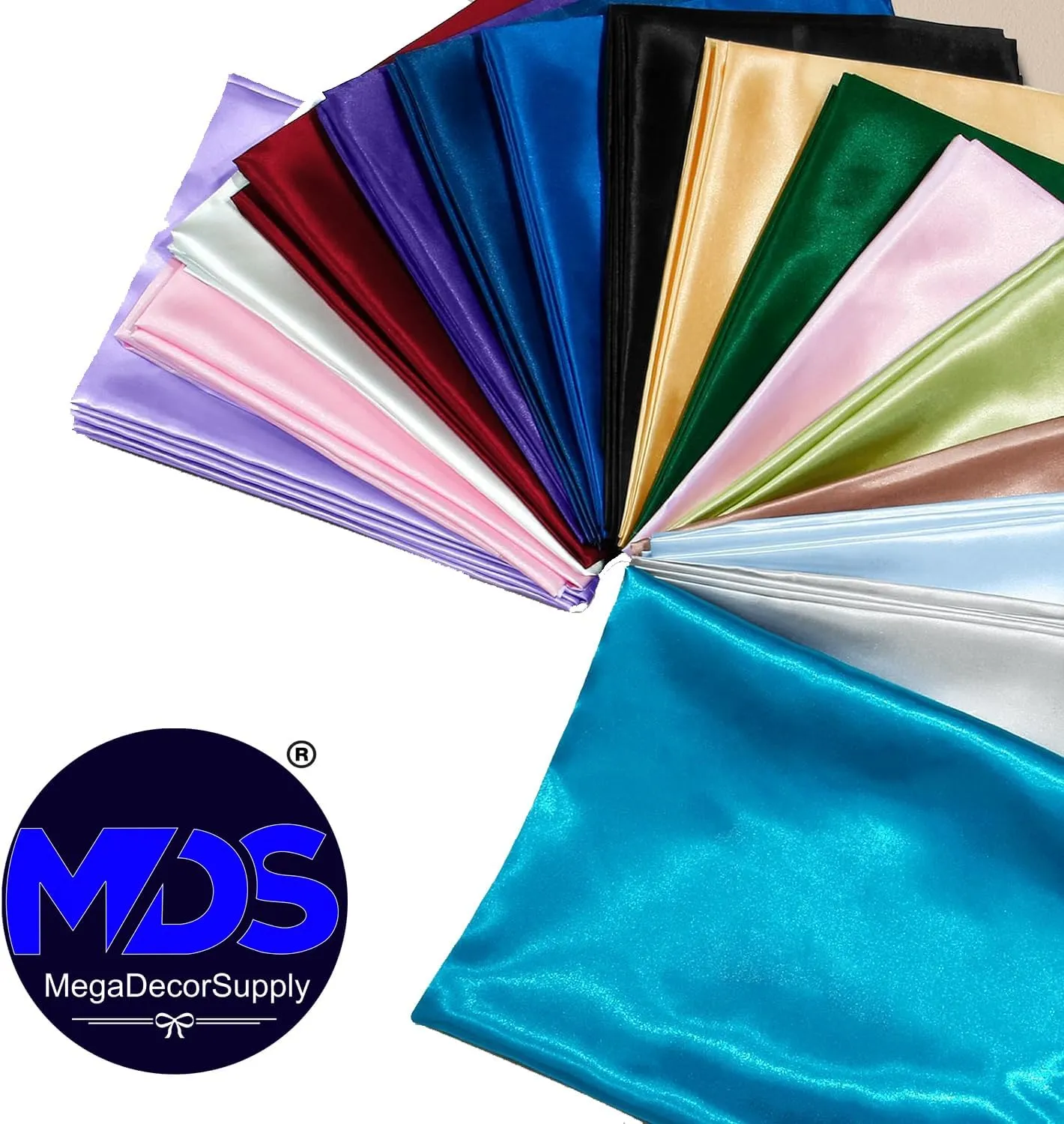MDS Pack of 5 Yard Charmeuse Satin Fabric for Wedding Arch Drapery Panel Party Event Banquet Decoration Home Curtain Dress DIY Crafts Costumes Apparel Bridal Silky Sateen 44" Wide - Blush Pink