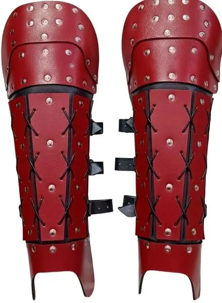 Medieval Leather leg armor Knightly leg armor SCA leg armor reenactment leg arming set samurai leg guards arming wear
