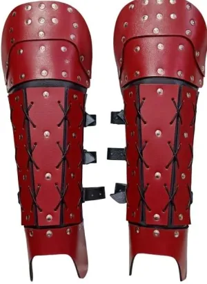 Medieval Leather leg armor Knightly leg armor SCA leg armor reenactment leg arming set samurai leg guards arming wear