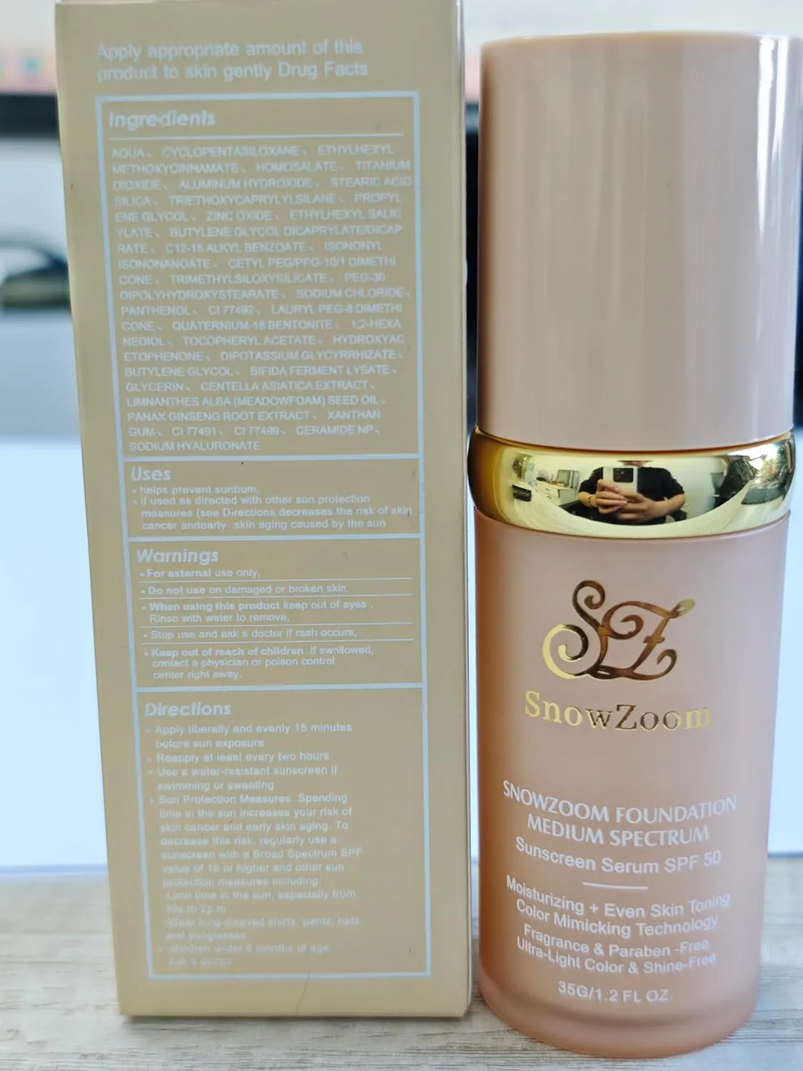 Medium 4 in 1 Hydrating full coverage concealer Lighting Foundation Liquid-Longwearing & Waterproof-korean makeup with SPF 50 1oz(30ml)