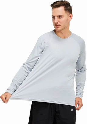 Mens 50  UPF Long Sleeve Shirt, Sun Protection Shirts UV Outdoor Lightweight Fishing T-Shirt for Hiking Swimming Rash Guard