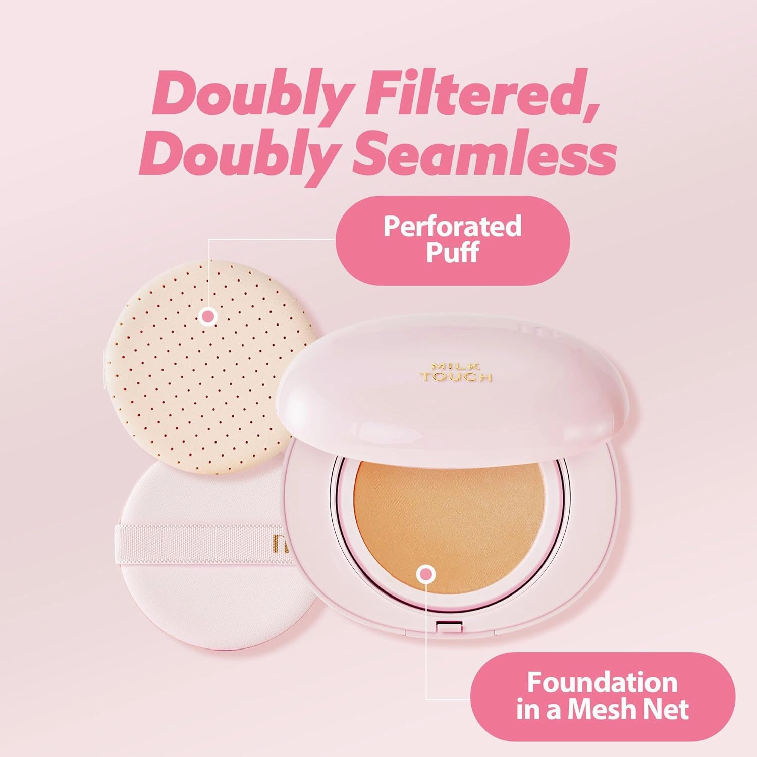 milktouch Cushion Foundation, 24H Flawless Skin, Radiant Shine, No Oxidation, Long-Lasting, Non-Creasing, 60% Hydrating Skincare Infused Korean Foundation, Valentines Gifts (19W Warm Ivory)
