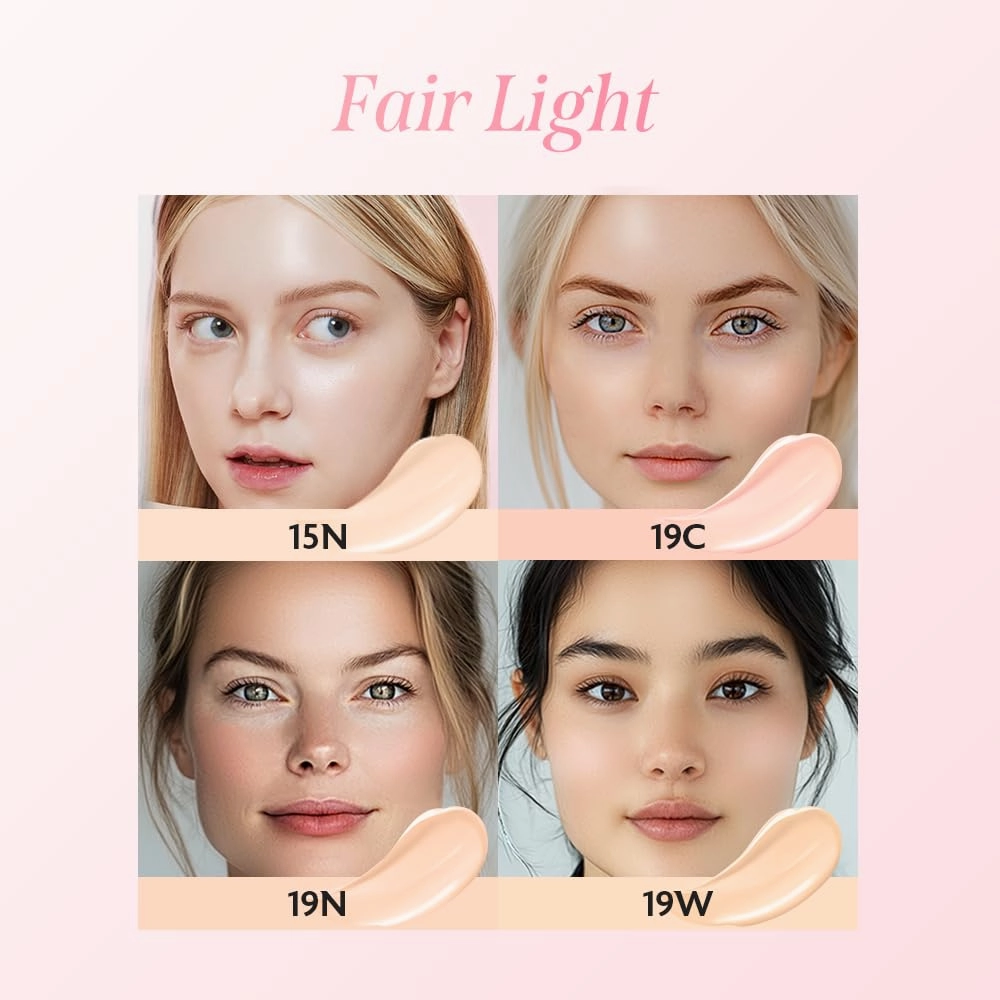 milktouch Cushion Foundation, 24H Flawless Skin, Radiant Shine, No Oxidation, Long-Lasting, Non-Creasing, 60% Hydrating Skincare Infused Korean Foundation, Valentines Gifts (19W Warm Ivory)