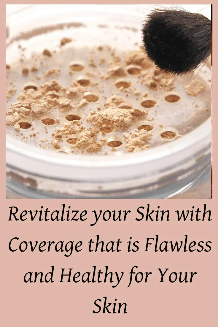 Mineral Face Powder Foundation Makeup. Natural Full Coverage Loose Foundation with Vitamin and Green Tea. Made in USA