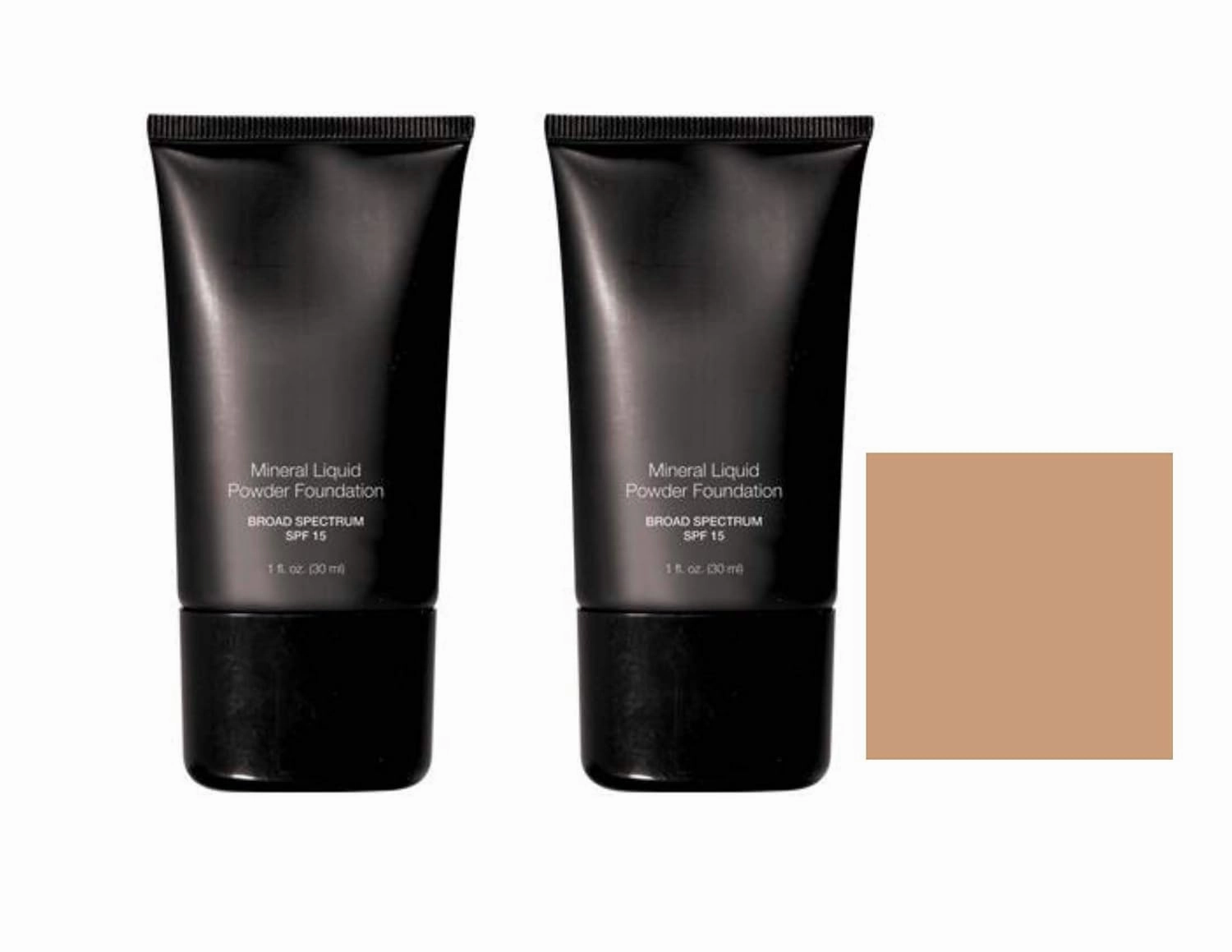 Mineral Liquid Powder Foundation Broad Spectrum SPF 15 Pack of 2 (Light Nude)