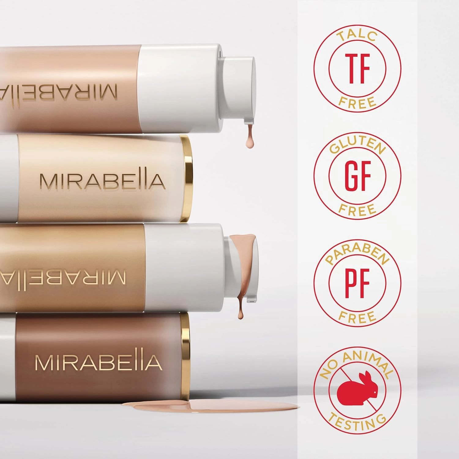 Mirabella Invincible For All HD Liquid Foundation - Anti-Aging Full Coverage Liquid Face Makeup - Moisturizing, Hydrating & Lightweight Foundation for All Skin Types (Light L90)