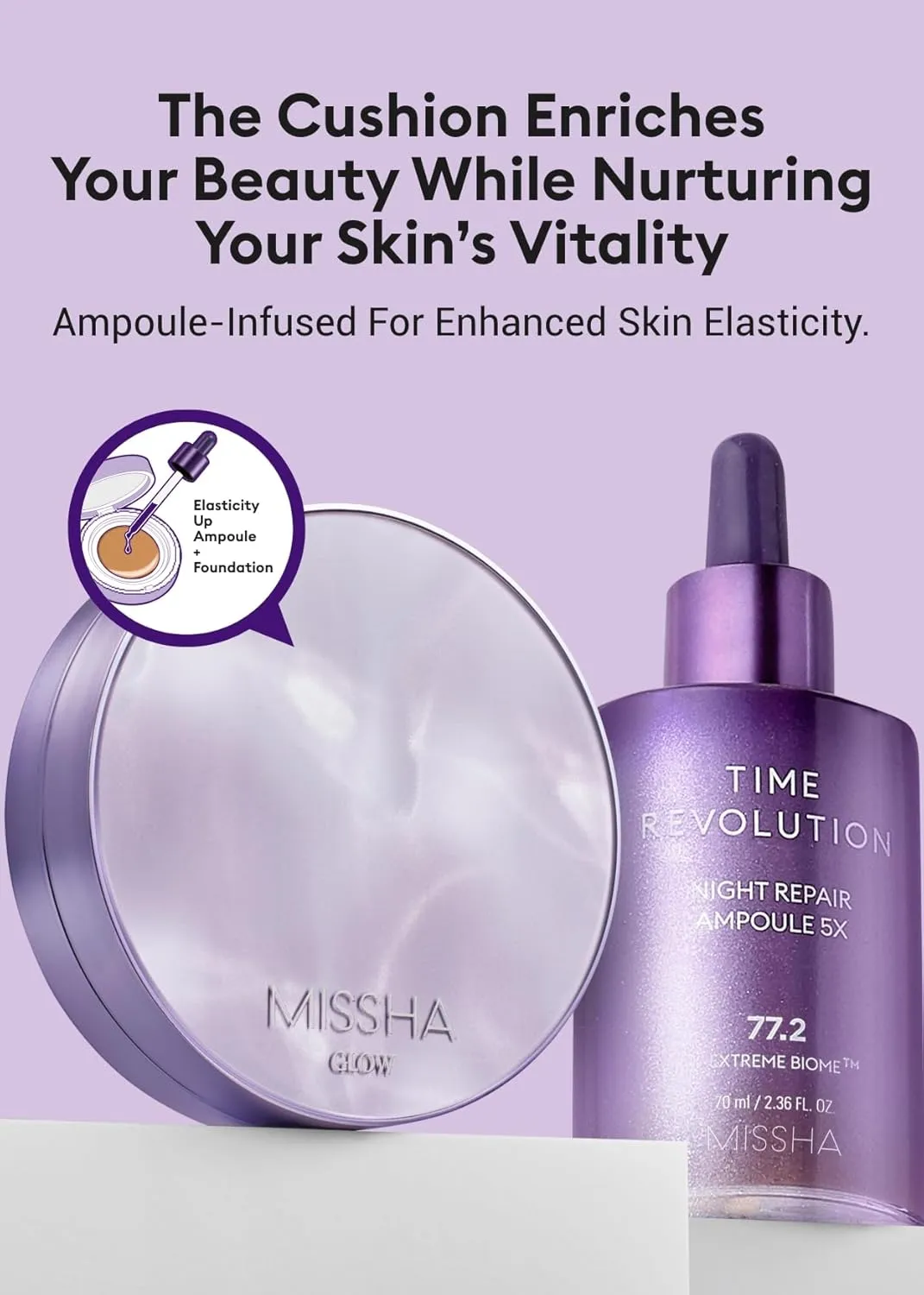 MISSHA Serum Cushion Glow Layering Fit Cushion Foundation No.17 Ivory Bright Beige for Fair Skin, Korean Foundation Makeup, Rich-Texture, Full-Coverage, 24-Hr Hydrating, Triple Glow System
