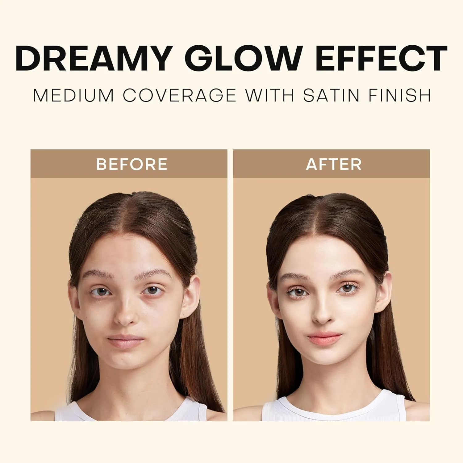 MISTINE Cushion Foundation Breathable Medium Coverage with Satin Finish,Long-Lasting, Oil-Moisture Balance Foundation Makeup,Contains Beauty Serum for Combination Skin,Refill Included,Ivory