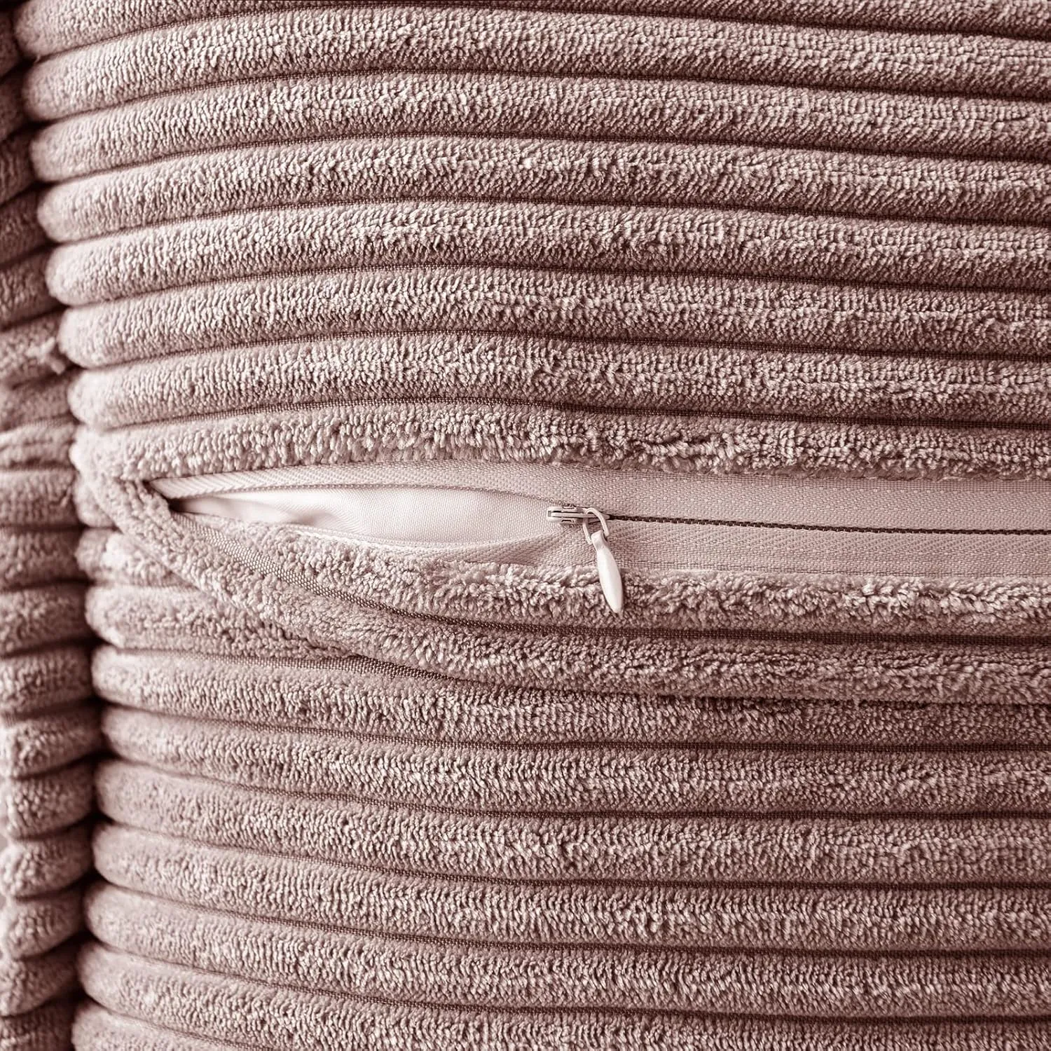 MIULEE Boho Decorative Pillow Covers for Couch Bed Sofa Farmhouse Home Decor 16x16 inch Set of 2 Blush Pink Throw Pillow Broadside Soft Corduroy Pillowcase with Splicing Cushion Livingroom