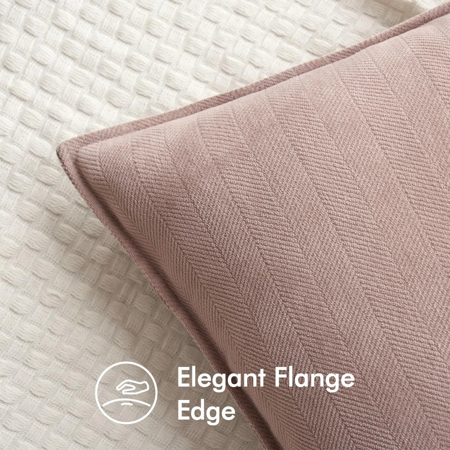 MIULEE Pack of 2 Blush Pink Decorative Pillow Covers 18x18 Inch Soft Chenille Luxurious Couch Throw Pillows Farmhouse Cushion Covers with Elegant Design for Sofa Bedroom Living Room Home Decor