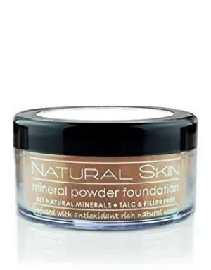 MODE Natural Skin Mineral Powder Foundation Medium Dark Warm - Shade 218 - Breathable Full Coverage Loose Makeup, Smooth Flawless Matte Finish, Nourishing Cocoa Skincare, Vegan