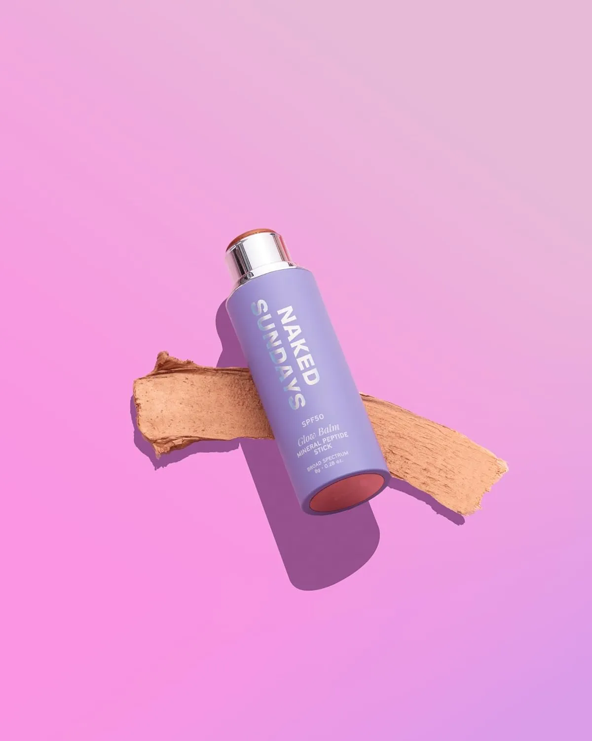 Naked Sundays SPF 50 100% Mineral Glow Balm – Peptide-Infused Multi-Tasking Blush Stick for Cheeks, Lips & Eyes – Broad Spectrum Mineral Sunscreen with Zinc Oxide – 8g (Bronze)