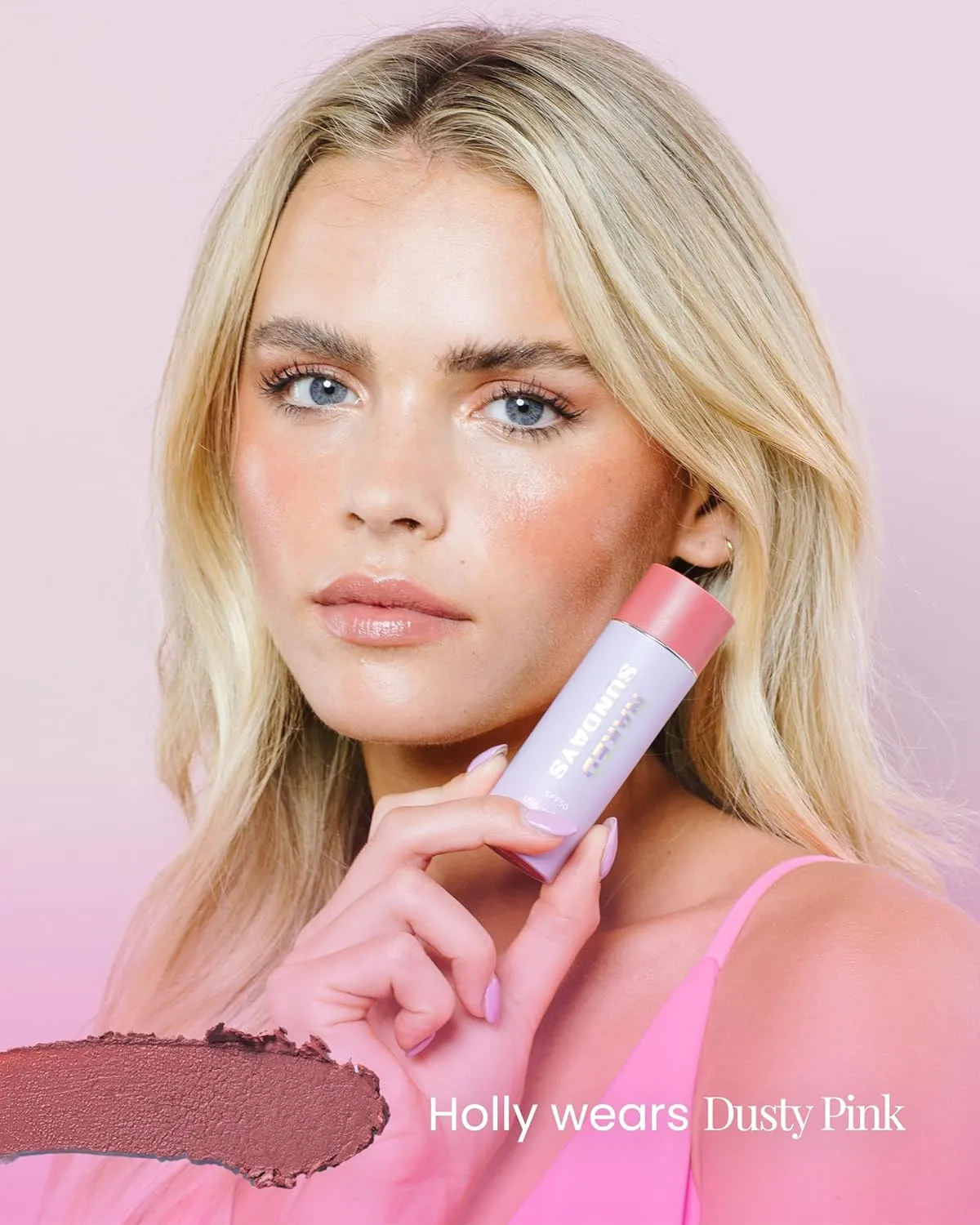 Naked Sundays SPF 50 100% Mineral Glow Balm – Peptide-Infused Multi-Tasking Blush Stick for Cheeks, Lips & Eyes – Broad Spectrum Mineral Sunscreen with Zinc Oxide – 8g (Dusty Rose)