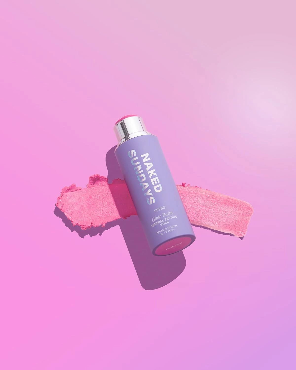 Naked Sundays SPF 50 100% Mineral Glow Balm – Peptide-Infused Multi-Tasking Blush Stick for Cheeks, Lips & Eyes – Broad Spectrum Mineral Sunscreen with Zinc Oxide – 8g (Pink Pop)