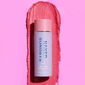 Naked Sundays SPF 50 100% Mineral Glow Balm – Peptide-Infused Multi-Tasking Blush Stick for Cheeks, Lips & Eyes – Broad Spectrum Mineral Sunscreen with Zinc Oxide – 8g (Pink Pop)