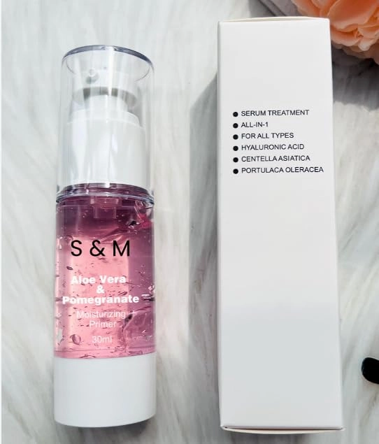 Natural moistirizing face primer all in one for teens and women of all ages. Sensitive for all skin types and made with aloe vera and pomegranate. Non-Harmful.