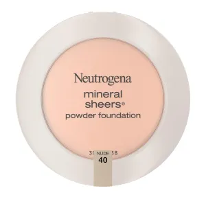 Neutrogena Mineral Sheers Compact Powder Foundation, Lightweight & Oil-Free Mineral Foundation, Fragrance-Free, Nude 40, .34 oz, 2 Pack