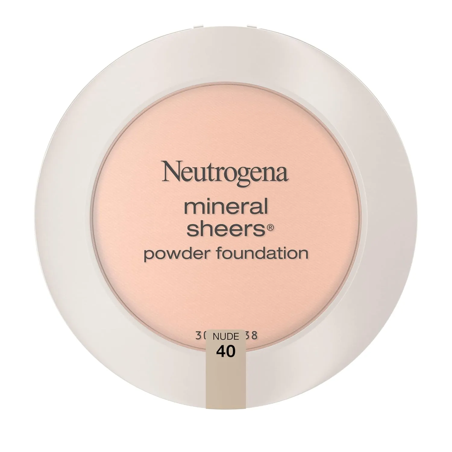 Neutrogena Mineral Sheers Compact Powder Foundation, Lightweight & Oil-Free Mineral Foundation, Fragrance-Free, Nude 40, .34 oz, 2 Pack