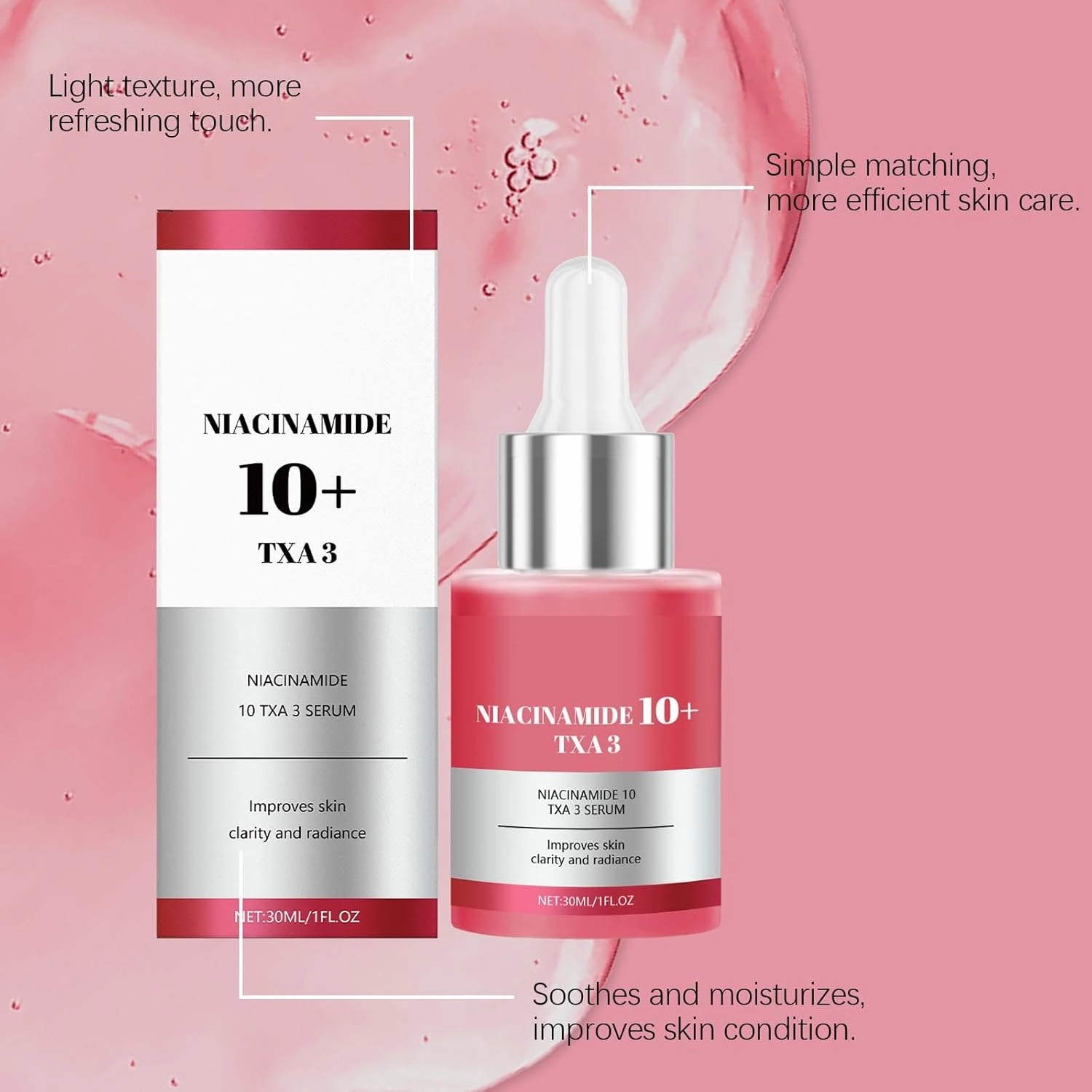 Niacinamide 10   TXA 3 Brightening Serum, Hyaluronic Acid Serum for Face, Moisturizing Face Sérum for Women Anti Aging, Improves Skin Clarity and Radiance, Intense Moisturizing & Hydrating (4)