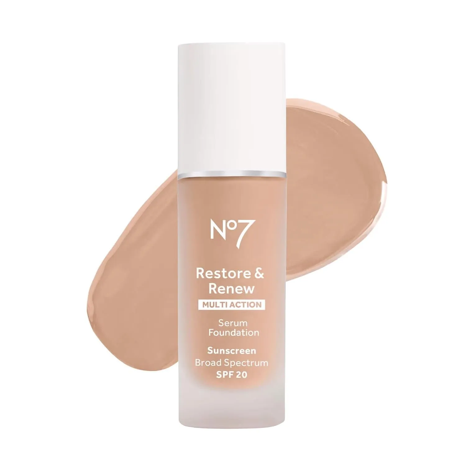 No7 Restore & Renew Multi Action Serum Foundation - Calico - Liquid Foundation Makeup with Vitamin C, Vitamin E & Collagen for Face - Beauty Skin Serum Formula with Medium Coverage (30ml)