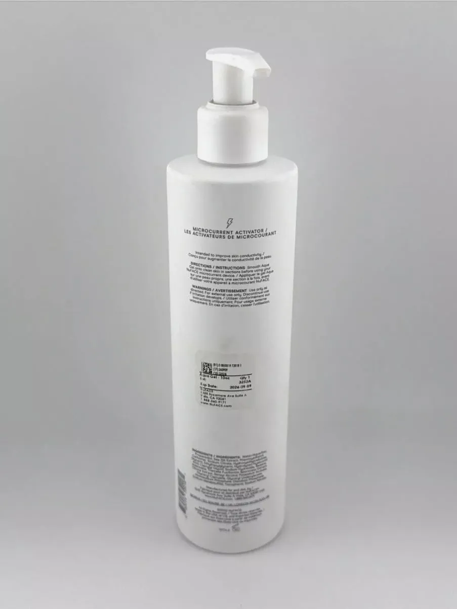 Nu-FACE Hydrating Aqua Gel Activator with Hyaluronic Acid – Facial Toning Conductive Gel for Microcurrent Devices – Skin Firming & Hydrating Formula – 10 oz