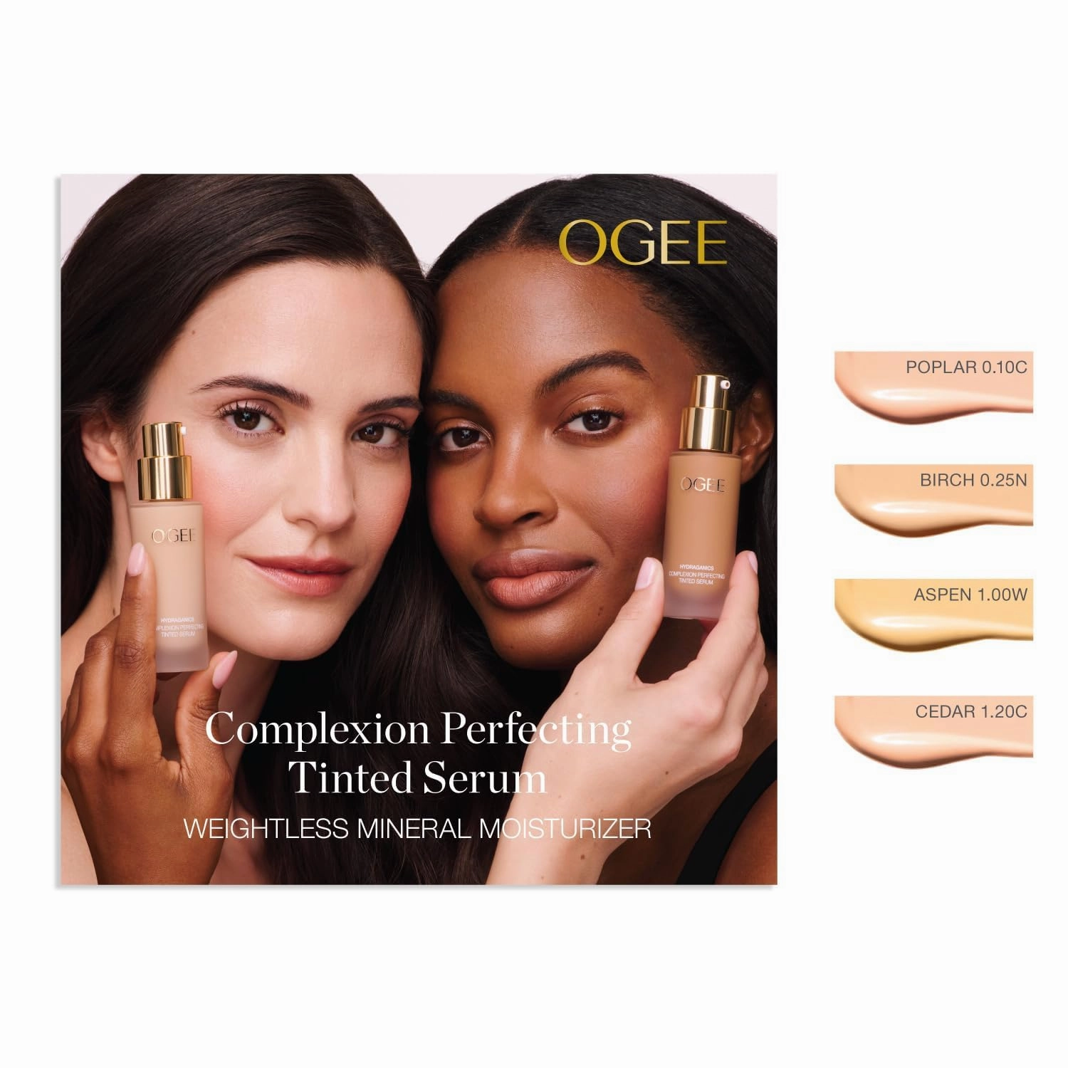 Ogee Complexion Perfecting Liquid Foundation - Lightweight Tinted Moisturizer For Face (Birch 0.25N - Fair, Neutral Undertones) - with Vitamin C & Jojoba Oil - Certified Organic & Made in USA