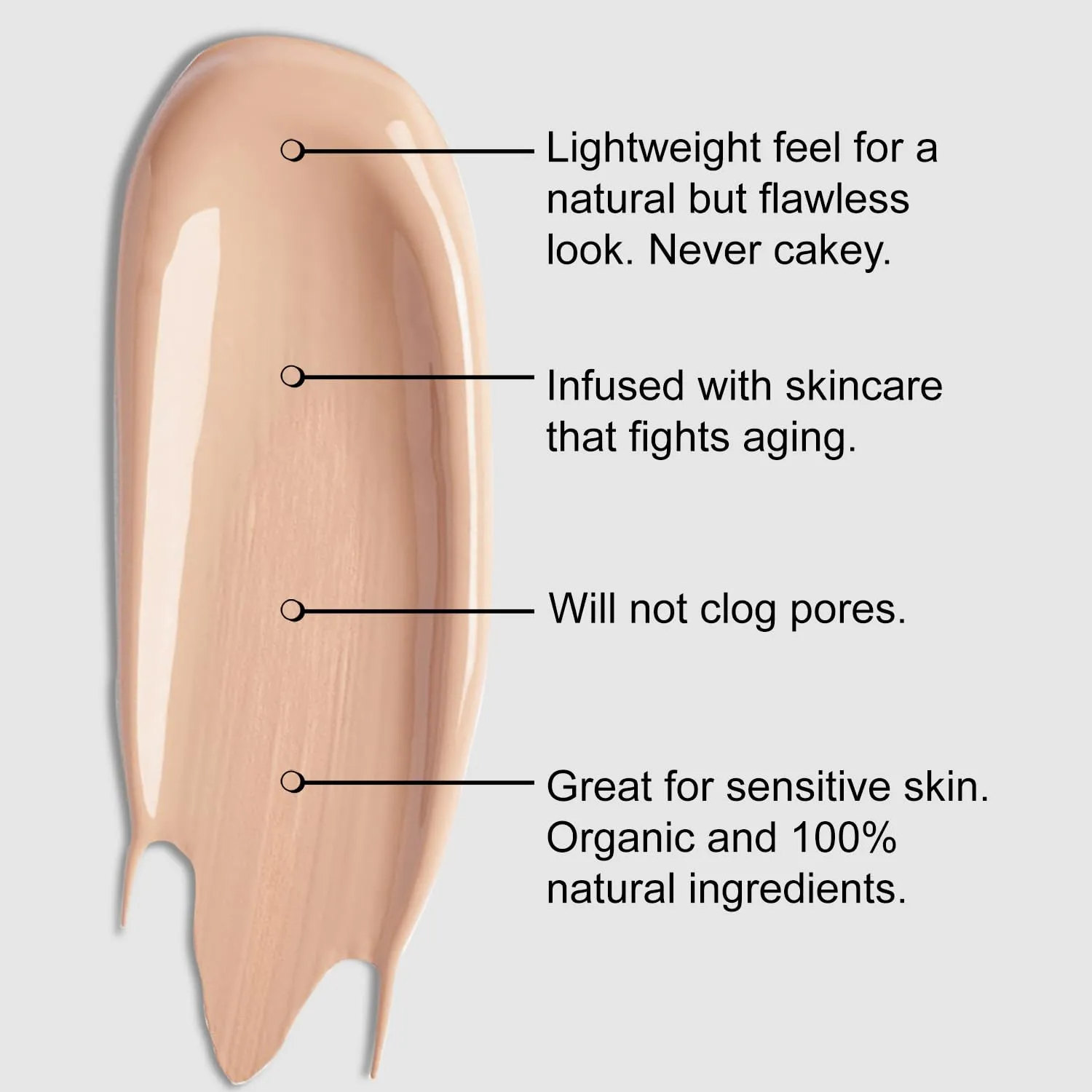 Organic Aloe-Based LUX Liquid Foundation, Natural Vegan Gluten-Free Made in USA, Nutmeg
