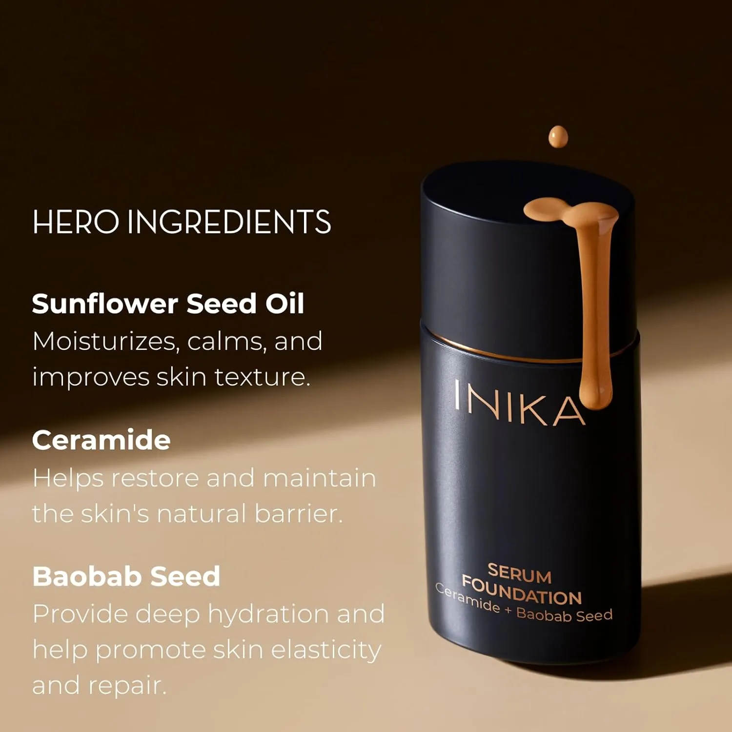 Organic Serum Foundation | Vegan, Buildable Coverage, Weightless Second Skin Feel, Transfer Proof with Skincare Ingredients in Sustainable Packaging. Fearless 25ml