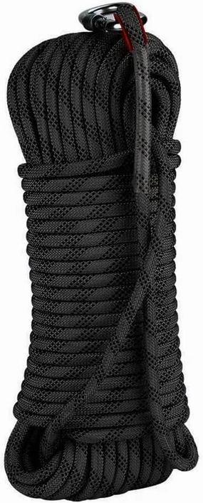 Outdoor Safety Rope Static Climbing Rope 12mm Safety Rope 10~200m for Rock Climbing, Rappelling, Mountaineering, Hauling (Color : Black, Size : 12mm x 30m)