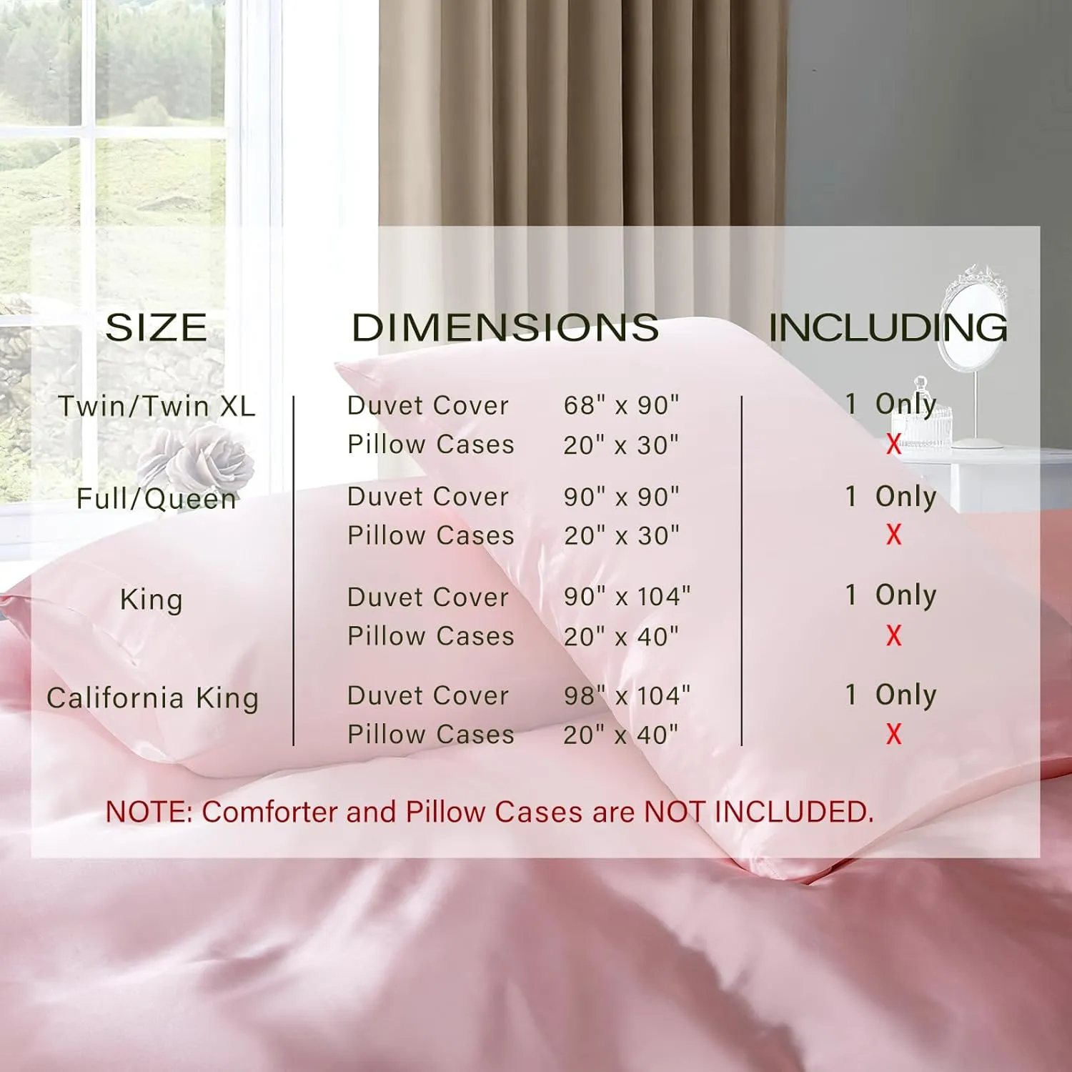 P Pothuiny Satin Duvet Cover Twin, Single Soft Duvet Cover Only, Luxury Silky Like Blush Pink Duvet Cover 68" x 90" Sold Separately - Zipper Closure & Corner Ties