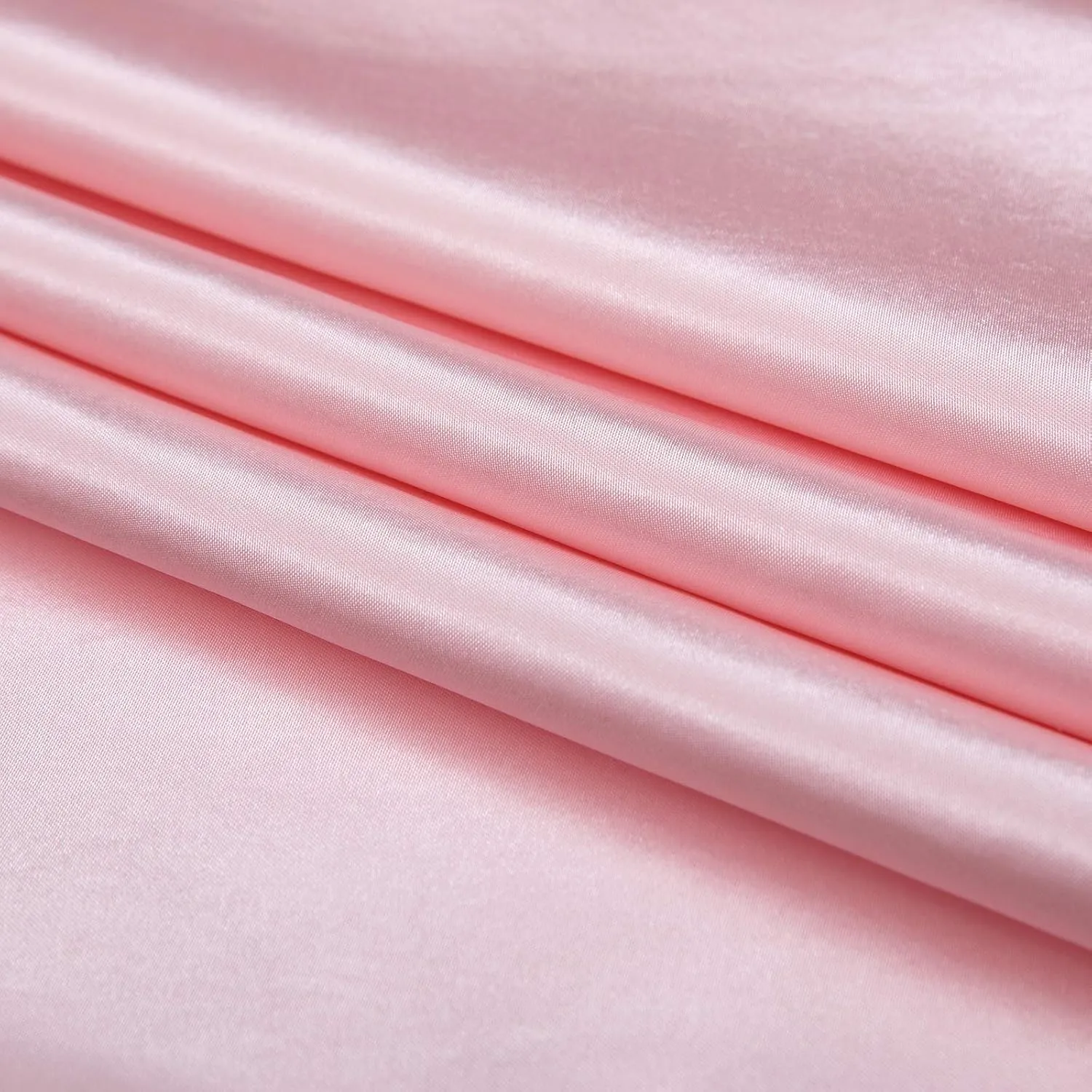 P Pothuiny Satin Duvet Cover Twin, Single Soft Duvet Cover Only, Luxury Silky Like Blush Pink Duvet Cover 68" x 90" Sold Separately - Zipper Closure & Corner Ties
