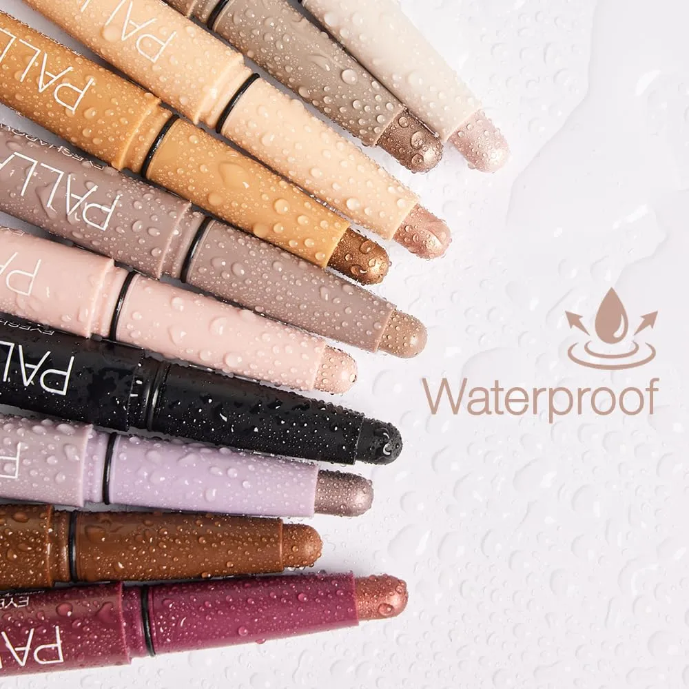 Palladio Waterproof Eyeshadow Stick with Blending Sponge, Long Lasting & Effortless Application, Smudge Free & Crease Proof Formula, Matte & Shimmer Shades, Buildable Eye Shadow (Matte Mocha)
