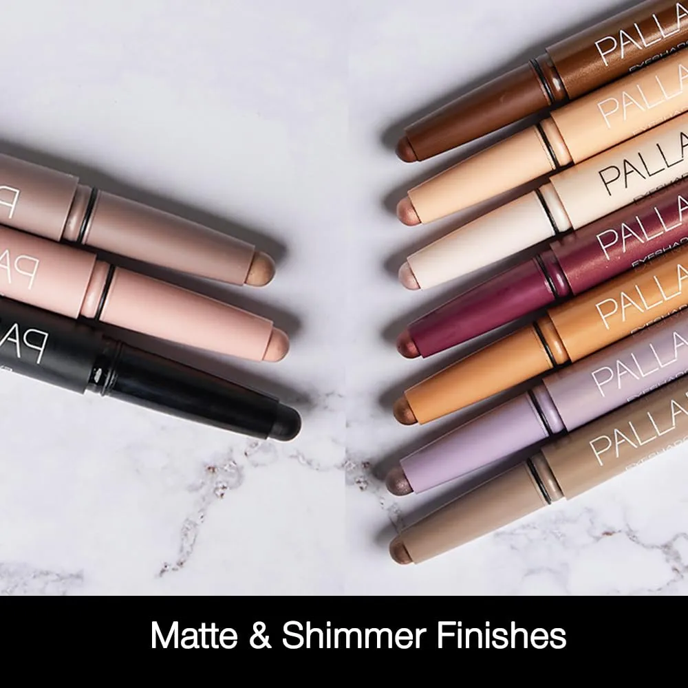 Palladio Waterproof Eyeshadow Stick with Blending Sponge, Long Lasting & Effortless Application, Smudge Free & Crease Proof Formula, Matte & Shimmer Shades, Buildable Eye Shadow (Matte Mocha)
