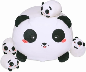 Panda Stuffed Animal - 16 Inches Panda Mommy with 4 Babies, Super Soft & Huggable Cotton Plush Toys, Xmas Gift for Kids Boys & Girls